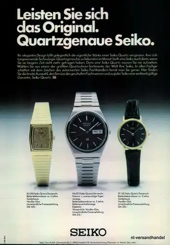 SEIKO-XU290-1980-Reklame-Werbung-genuine Advert-La publicité-nl-Versandhandel