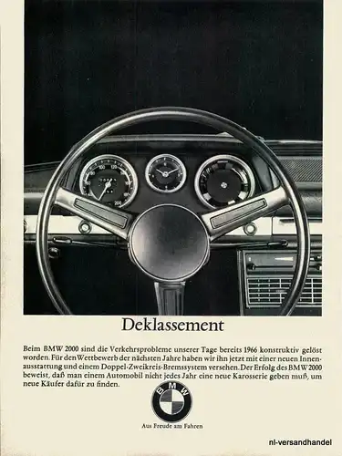 BMW-2000-1968-Reklame-Werbung-genuine Ad-La publicité-nl-Versandhandel