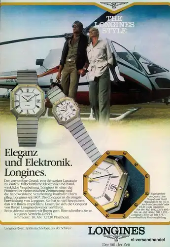 LONGINES-STIL-1980-Reklame-Werbung-genuine Advert-La publicité-nl-Versandhandel