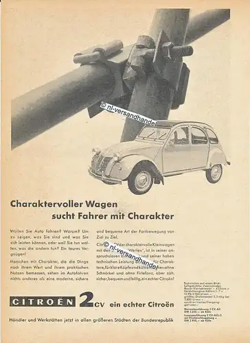 Citroen-2CV-1960-01-Reklame-Werbung-genuine Advertising -nl-Versandhandel 