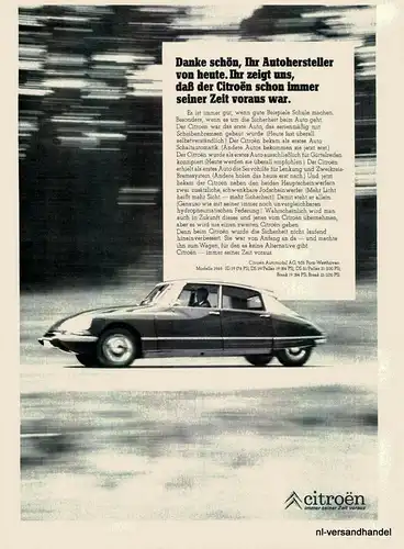 CITROEN-DS-19-78PS-1968-Reklame-Werbung-genuine Ad-La publicité-nl-Versandhandel