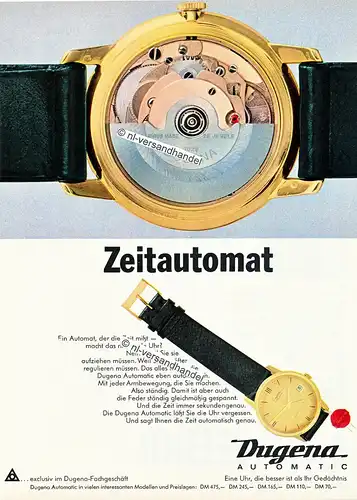 Dugena-Automatic-1967-Reklame-Werbung-genuine Advertising -nl-Versandhandel 