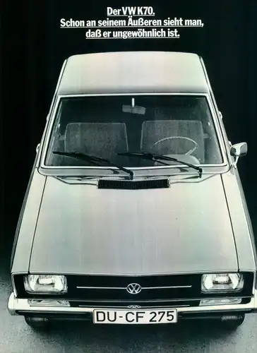 VOLKSWAGEN-K70-1971-Reklame-Werbung-genuine Ad-La publicité-nl-Versandhandel