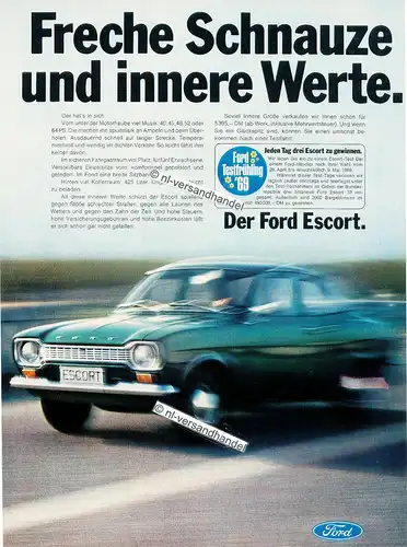 Ford-Escort-69-Reklame-Werbung-genuine Advertising - nl-Versandhandel 