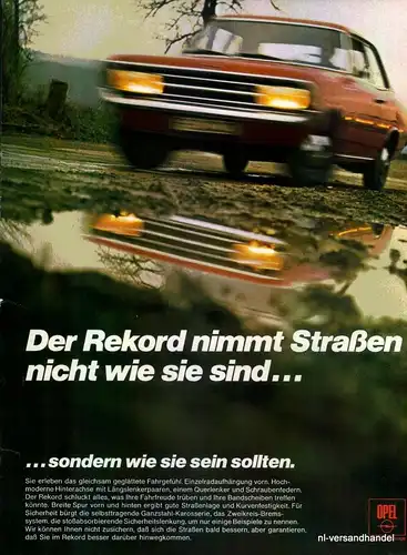OPEL-REKORD-1968-Reklame-Werbung-genuine Ad-La publicité-nl-Versandhandel