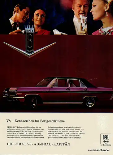 OPEL-DIPLOMAT-AUTOMATIC-Reklame-Werbung-genuine Ad-La publicité-nl-Versandhandel
