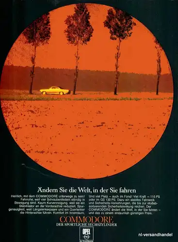 OPEL-COMMODORE-130PS-6-Reklame-Werbung-genuine Ad-La publicité-nl-Versandhandel