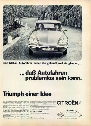 Citroen-DS-1971-Reklame-Werbung-genuine Advert-La publicité-nl-Versandhandel