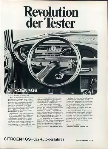 Citroen-GS-II-1971-Reklame-Werbung-genuine Advert-La publicité-nl-Versandhandel