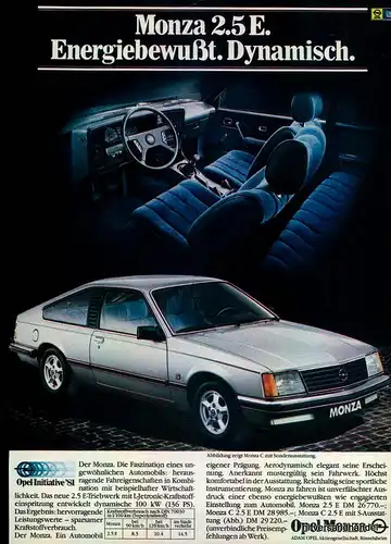 OPEL-MONZA-2,5-81-Reklame-Werbung-genuine Advert-La publicité-nl-Versand