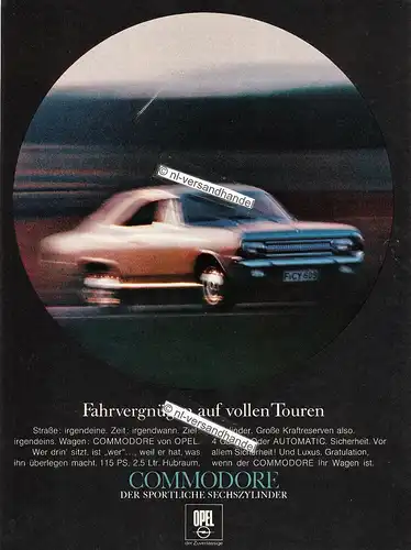 Opel-Commodore-05/67-Reklame-Werbung-genuine Advertising-nl-Versandhandel