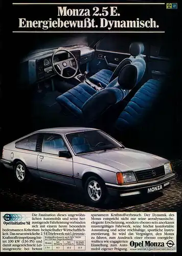 OPEL-MONZA-2.5E-´81-Reklame-Werbung-genuine Advert-La publicité-nl-Versandhandel