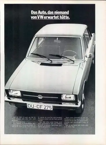 VW-K70-1971-VII-Reklame-Werbung-genuine Advert-La publicité-nl-Versandhandel