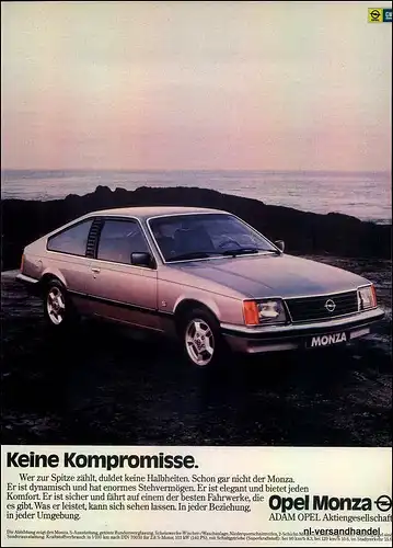 OPEL-MONZA-2.5E-1981-Reklame-Werbung-genuine Advert-La publicité-nl-Versand