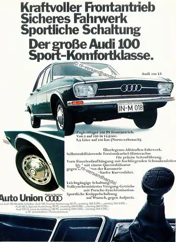 Audi-100LS-03/69-Reklame-Werbung-genuine Advertising-nl-Versandhandel