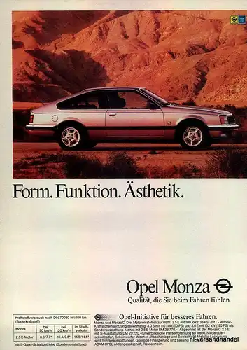 OPEL-MONZA-1981-Reklame-Werbung-genuine Advert-La publicité-nl-Versand