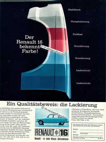 Renault-R16-03/67-Reklame-Werbung-genuine Advertising-nl-Versandhandel