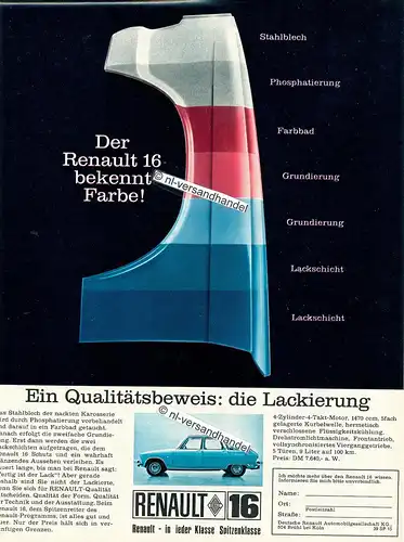 Renault-R16-03/67-Reklame-Werbung-genuine Advertising-nl-Versandhandel 