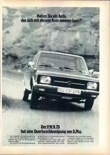 VW-K70-1971-II-Reklame-Werbung-genuine Advert-La publicité-nl-Versandhandel