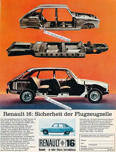 Renault-R16-02/67-Reklame-Werbung-genuine Advertising-nl-Versandhandel 