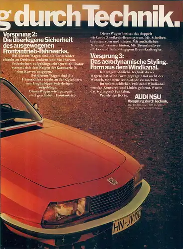NSU-Ro80-VI-1971-Reklame-Werbung-genuine Advert-La publicité-nl-Versandhandel