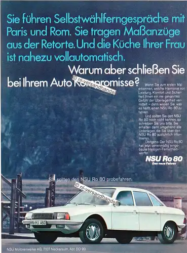 NSU-RO80-03-1969-Reklame-Werbung-genuine Advertising-nl-Versandhandel