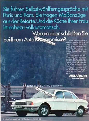 NSU-RO80-03-1969-Reklame-Werbung-genuine Advertising-nl-Versandhandel 