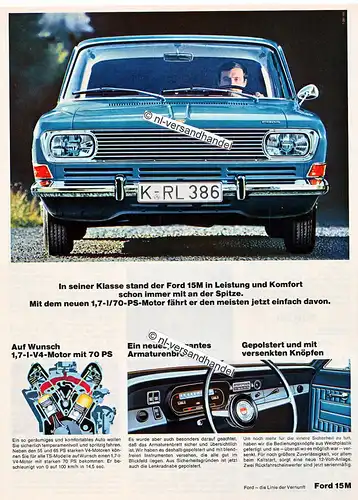 Ford-15M-1967-Reklame-Werbung-genuine Advertising - nl-Versandhandel 