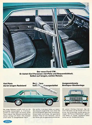 Ford-17M-1967-Reklame-Werbung-genuine Advertising - nl-Versandhandel 