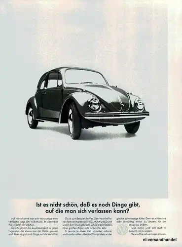 VW-KÄFER-´68-Reklame-Werbung-genuine Ad-La publicité-nl-Versandhandel