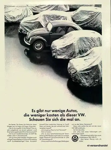 VOLKSWAGEN-VW1200-1968-Reklame-Werbung-genuine Ad-La publicité-nl-Versandhandel