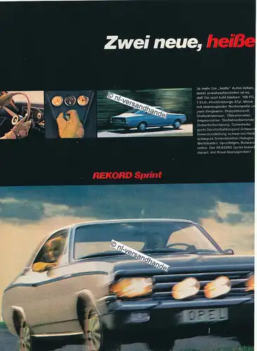 Opel-Commodore-Rekord-Reklame-Werbung-genuine Advertising - nl-Versandhandel