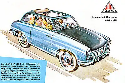Lloyd  -  Fahrzeug-Programm  - Prospekt  - 1953  -  Deutsch –   nl-Versandhandel