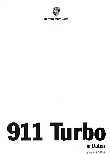 Porsche - 911Turbo - 08/96 - Preisliste/Ausstattung - Deutsch - nl-Versandhandel