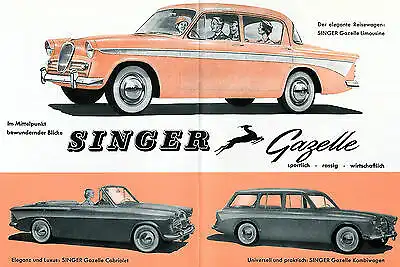 Singer - Gazelle -  Prospekt + Preisliste -  1961 - Deutsch - nl-Versandhandel