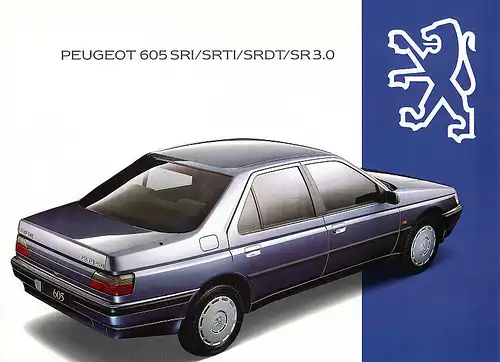 Peugeot - 605- SRI - SR3.0 - SRDT- SRTI - Prospekt - Deutsch - nl-Versandhandel