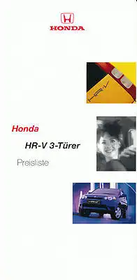 Honda - HR-V - 3-Türer - Preisliste - 04/2000 - Deutsch - nl-Versandhandel