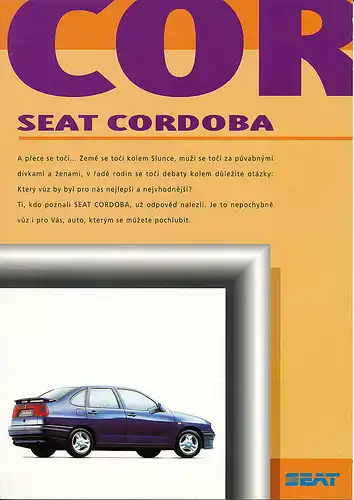 Seat - Cordoba -  Prospekt - 03/95 - Tschechisch - nl-Versandhandel