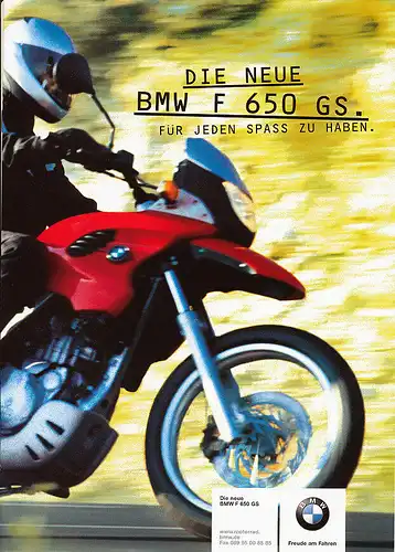 BMW - F 650 GS - Prospekt - 01/2000 - Deutsch -    nl-Versandhandel