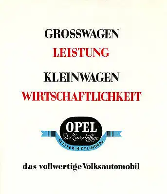 Opel -  1,2 Liter  -  1931  -  Prospekt  - Deutsch - nl-Versandhandel