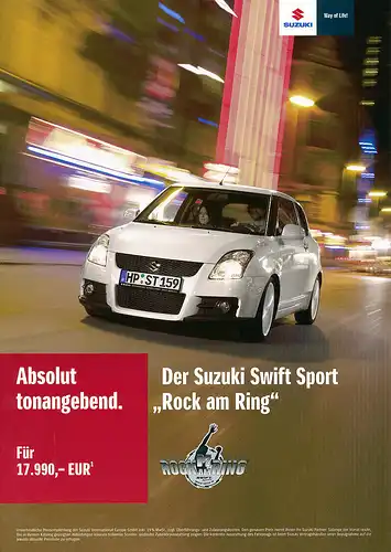 Suzuki - Swift  - Rock am Ring  - Prospekt - 02/09 - Deutsch - nl-Versandhandel