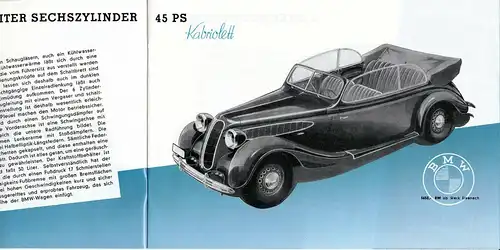 BMW - 2 Liter - 3,5 Liter   -  Prospekt  - 1939  - Deutsch - nl-Versandhandel