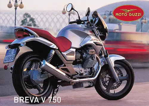 Moto Guzzi -  Breva  - V 750  - Prospektblatt  - Deutsch -  nl-Versandhandel