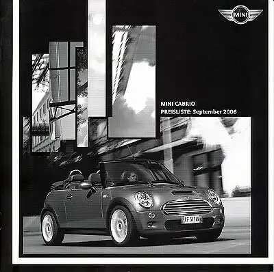 Mini-Cooper -Cooper S - Cabrio - Preisliste - 09/06 - Deutsch - nl-Versandhandel