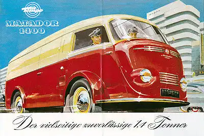 Tempo -  Matador - 1400  -  Prospekt  - 1952  - Deutsch - nl-Versandhandel