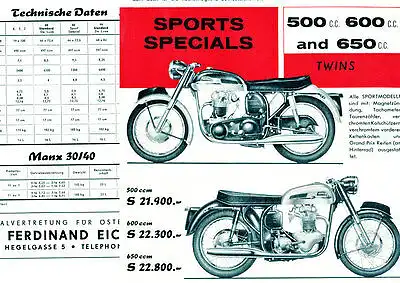 Norton - Motorrad-Programm - Prospekt  - 1962 - Deutsch -   nl-Versandhandel