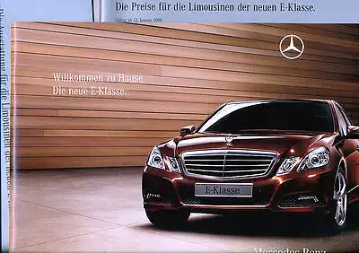 Mercedes-Benz - E-Klasse - Prospekt 11/08+Preise/Ausstattung - nl-Versandhandel