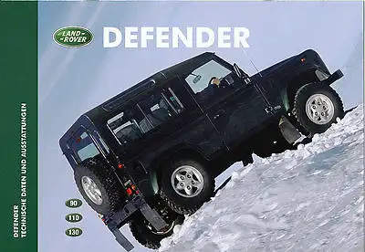 Land Rover - Defender - Ausstattung - Technik -7/99- Deutsch - nl-Versandhandel