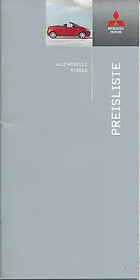 Mitsubishi - Preisliste - Alle Modelle  - 08/2006 - Deutsch -  nl-Versandhandel