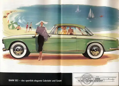 BMW - 507 - 503  -  Prospekt  - 1955  - Deutsch - nl-Versandhandel